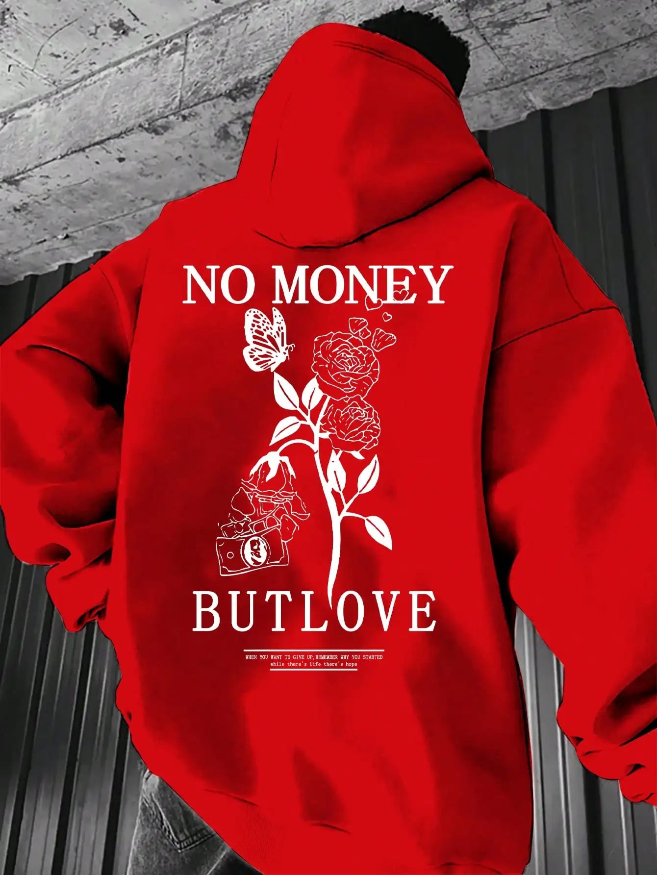 No Money But Love Hoodie Black-White