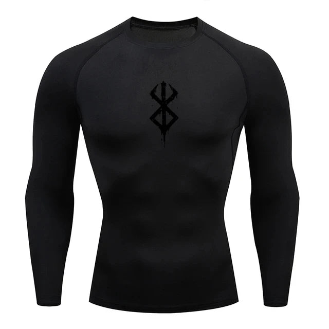 Men's Compression Top Anime Berserk Guts GYM Tshirts Running Fitness Tight Sportswear Short Sleeve Summer Breathable Sport Tee