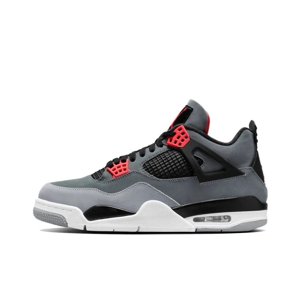 Air Jordan 4 "Neutral Grey" "Red Cement" Comfortable Retro Basketball Shoes Men's White And Black And Red DH6927-161