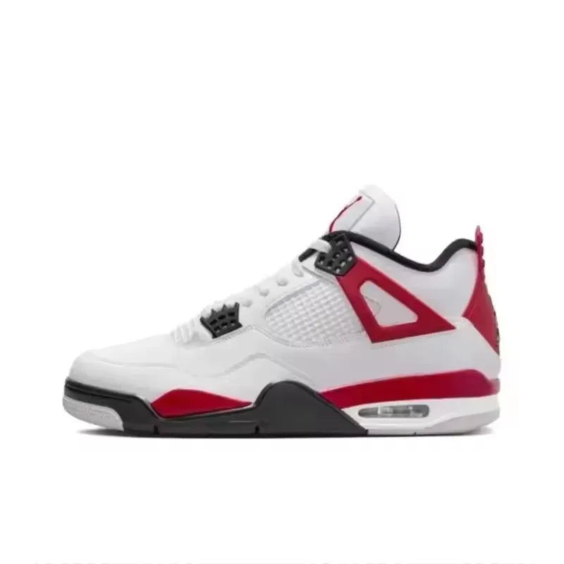 Air Jordan 4 "Neutral Grey" "Red Cement" Comfortable Retro Basketball Shoes Men's White And Black And Red DH6927-161