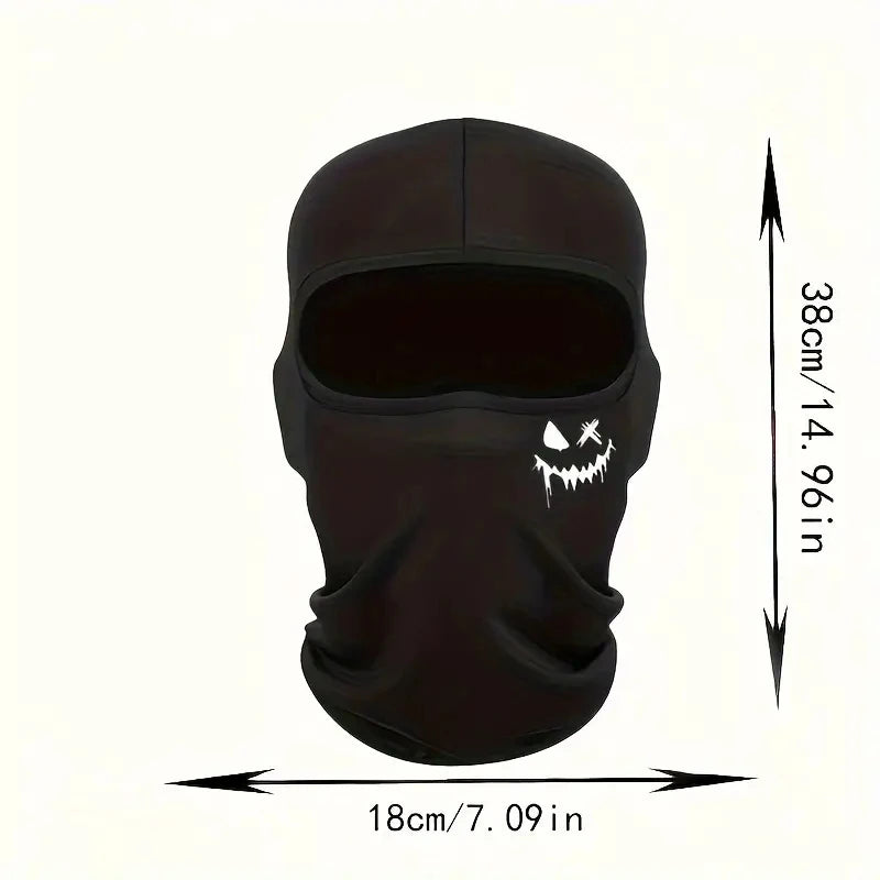 2pcs Graffiti Punk Print Balaclava Hat – UV Protection, Breathable Full Face Mask For Cycling, Skiing, Hiking, Fishing – Outdoor