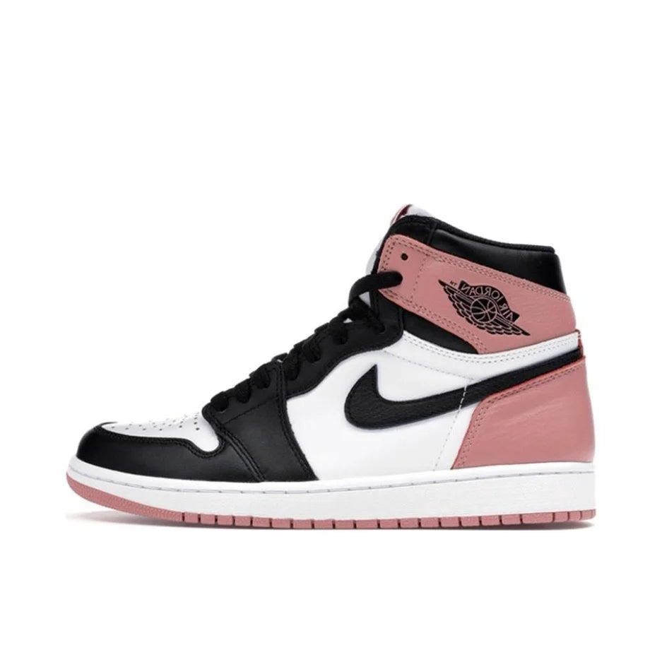 Nike Air Jordan 1 Men's and Women's Fashion Retro Trend Comfortable Casual Anti-slip Wear Sports Casual Shoes Red and White