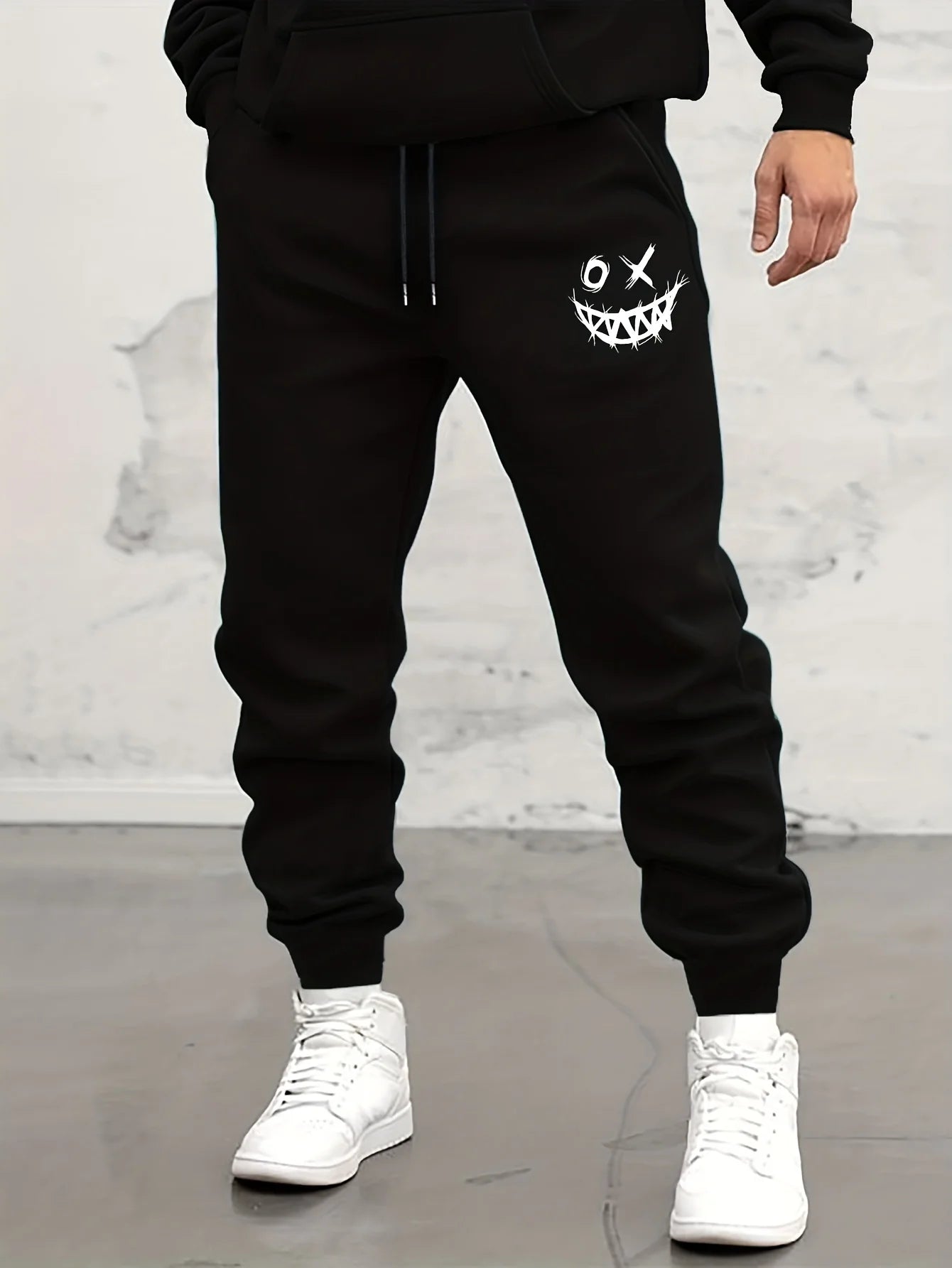 Autumn/Winter Men's Sweatpants Monster Smile Printed Lace-up Sweatpants Men Casual Pants for Daily Wear with Jogging Pants S-3XL