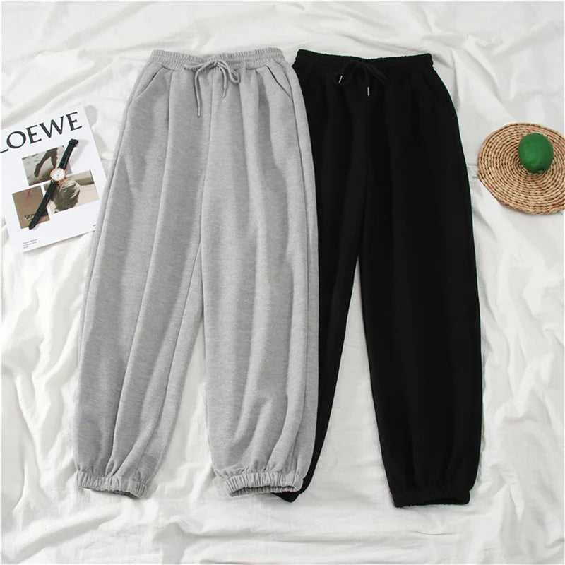 Women Solid Sweatpants Autumn Baggy Fashion Oversize Sports Pants Winter Joggers