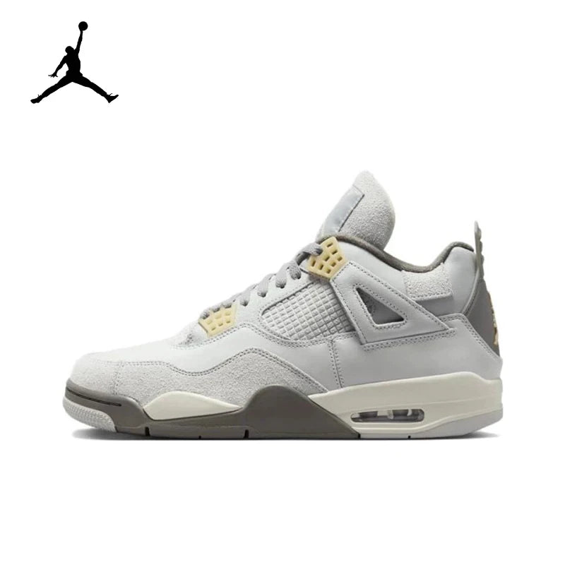 Air Jordan 4 "Neutral Grey" "Red Cement" Comfortable Retro Basketball Shoes Men's White And Black And Red DH6927-161