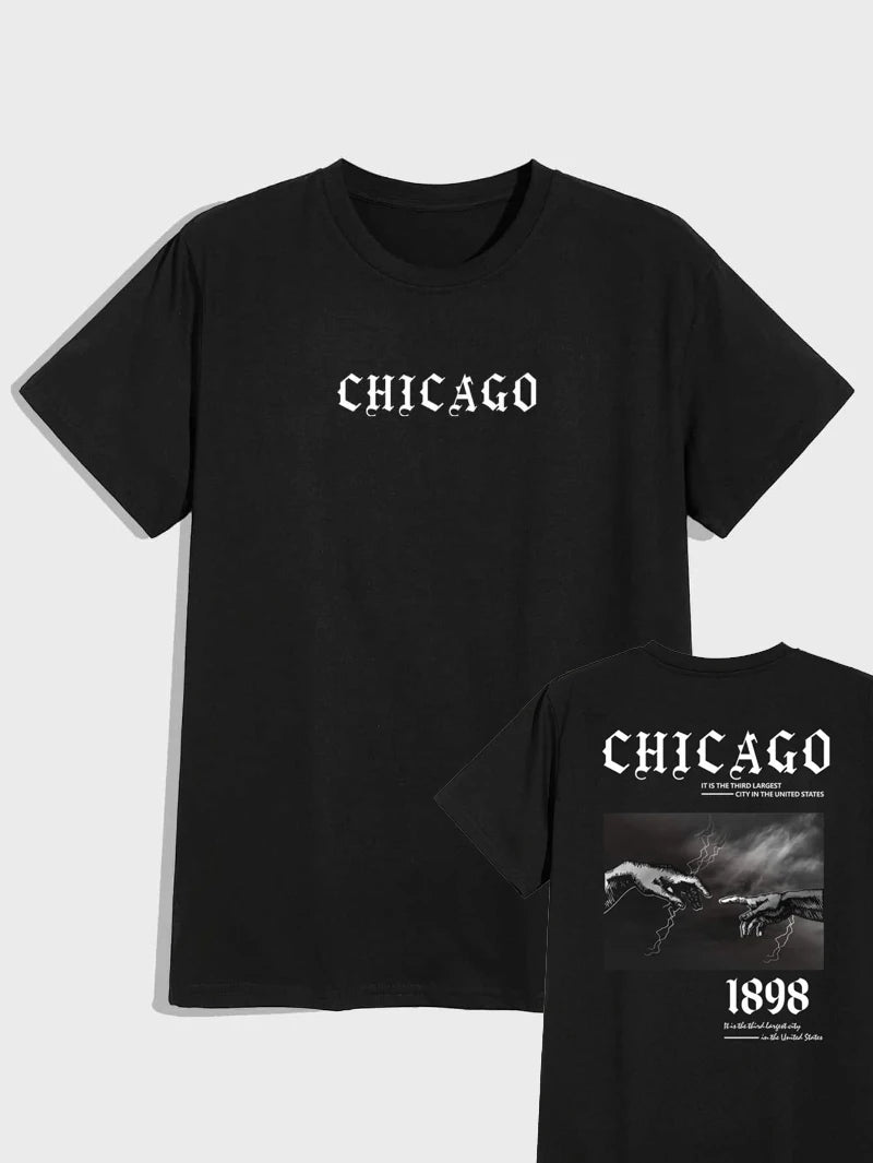 Chicago Short sleeve t-shirt Black-White