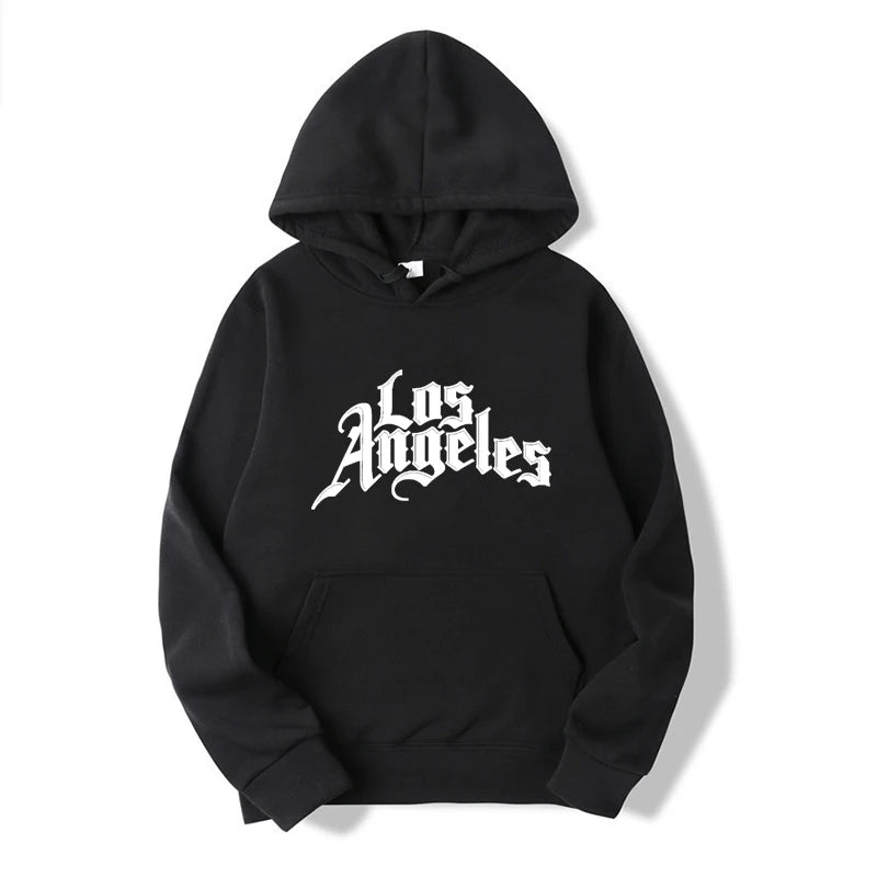 Los Angeles Printing Sweatshirts Men Loose Hip Hop Style Hoodies High Quality Spring Autumn Casual Hooded Pullover Tops