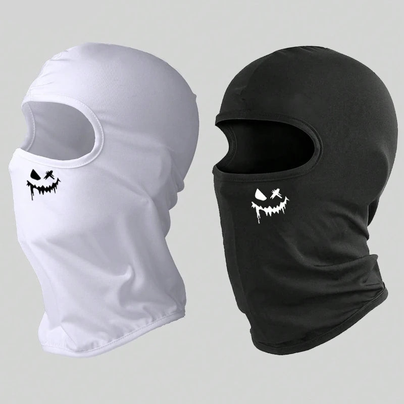 2pcs Graffiti Punk Print Balaclava Hat – UV Protection, Breathable Full Face Mask For Cycling, Skiing, Hiking, Fishing – Outdoor