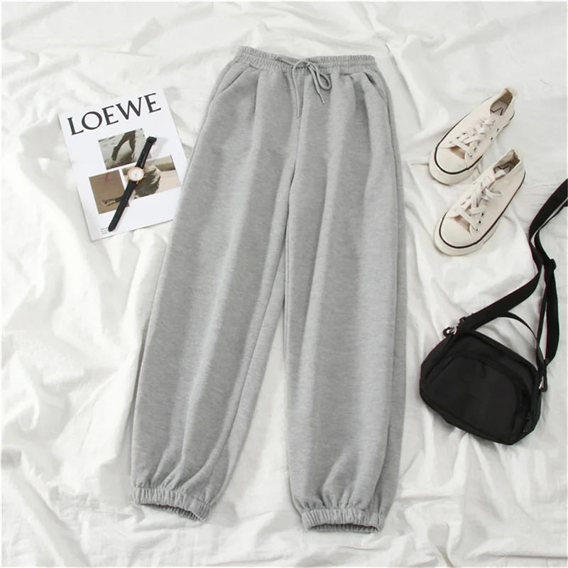 Women Solid Sweatpants Autumn Baggy Fashion Oversize Sports Pants Winter Joggers