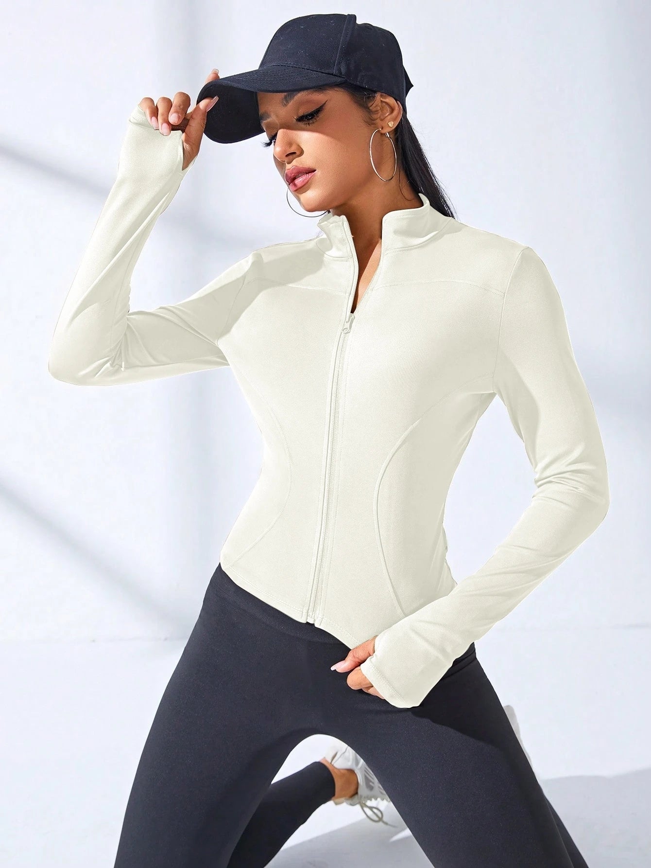 2024 New yoga coat short sports jacket women's fitness clothes slimming body sculpting zipper yoga jacket