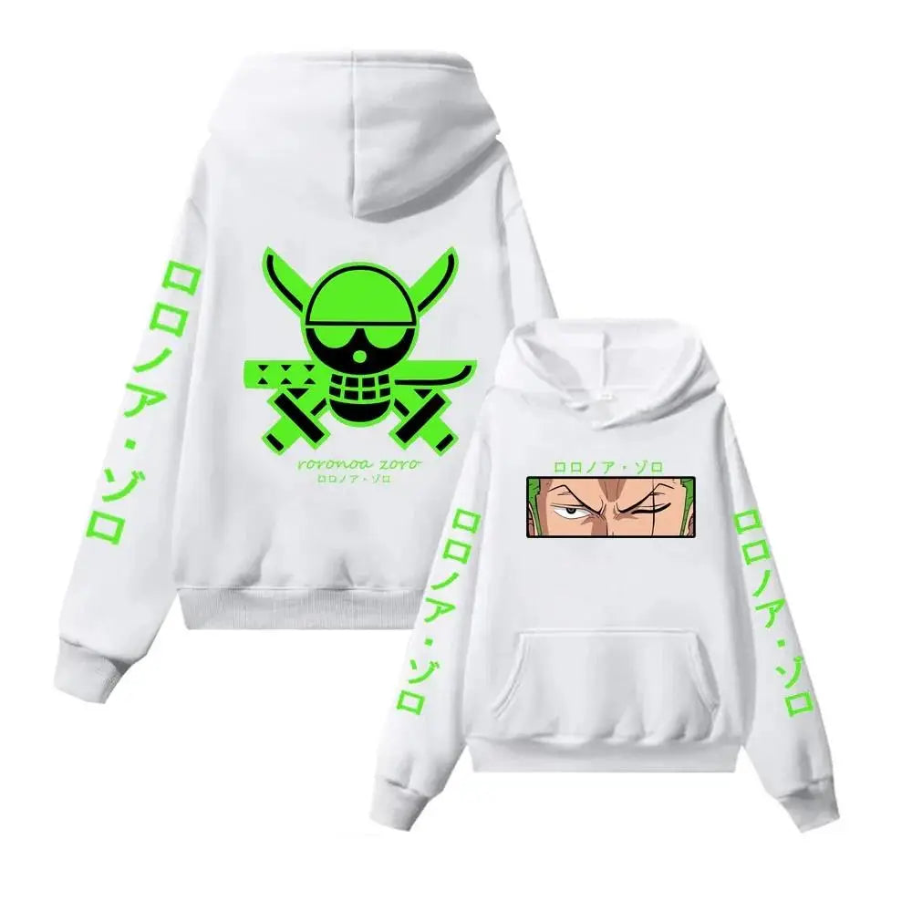 Anime Hoodies Roronoa Zoro Hoodies For Men Casual Loose Pullover Harajuku Warm Autumn Winter Long Sleeves Hooded Streetwear