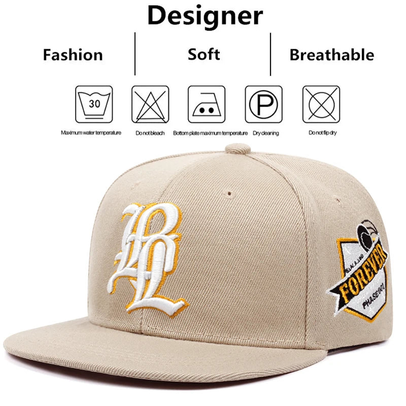 Fashion Fastball Forever Embroidery Hiphop Baseball Cap Snapback Hat Adult Outdoor Casual Sun Casual Cowboy Caps