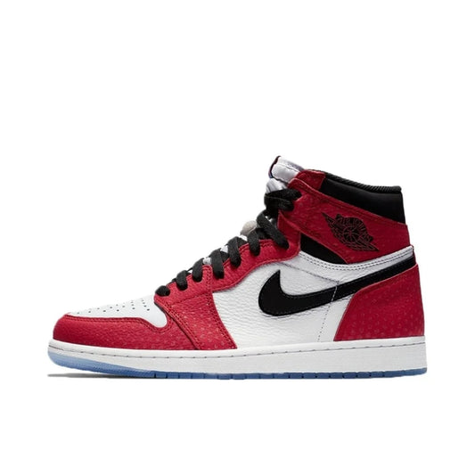 Nike Air Jordan 1 Men's and Women's Fashion Retro Trend Comfortable Casual Anti-slip Wear Sports Casual Shoes Red and White